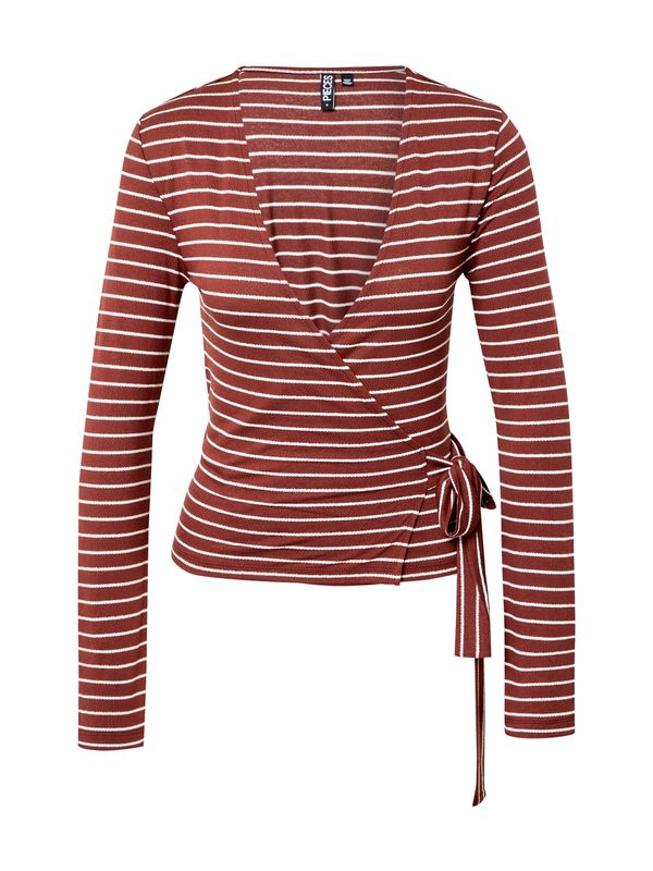 PIECES PIECES Majica 'TENNA'  krvavo crvena / bijela