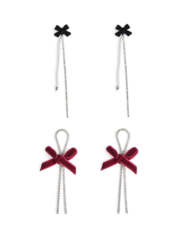 PIECES PIECES Naušnice 'PCNIKKY'  magenta / crna / srebro