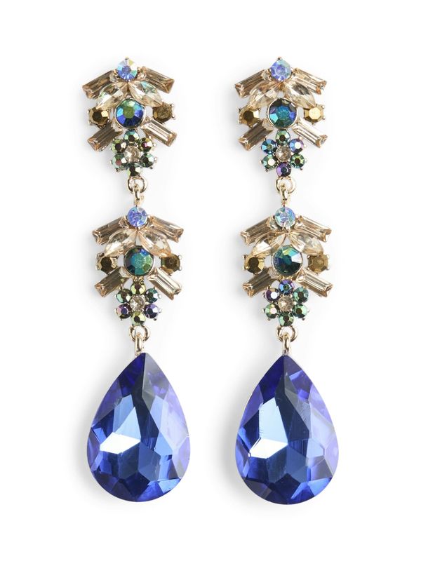 PIECES PIECES Naušnice 'PCPHILINE'  indigo / opal / zlatno žuta / zlatna