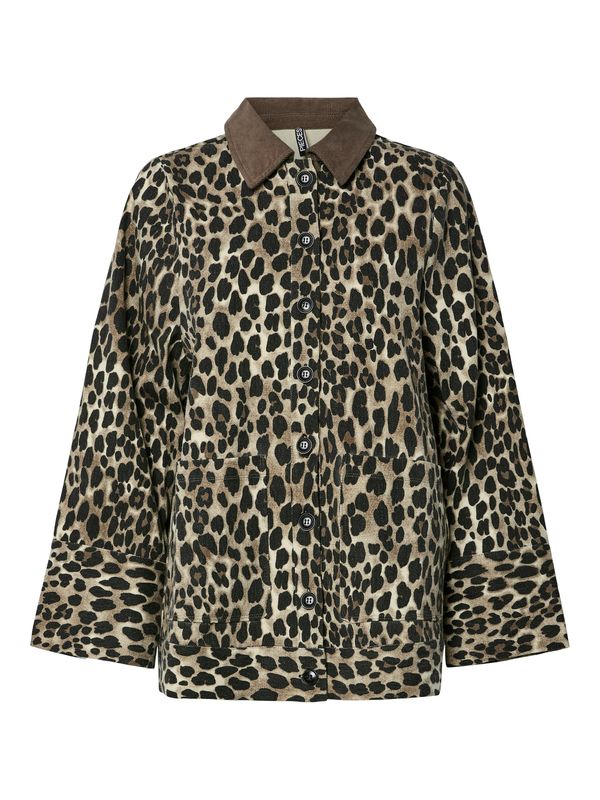 PIECES PIECES Prijelazna jakna 'PCJUNIA'  svijetlosmeđa / crna