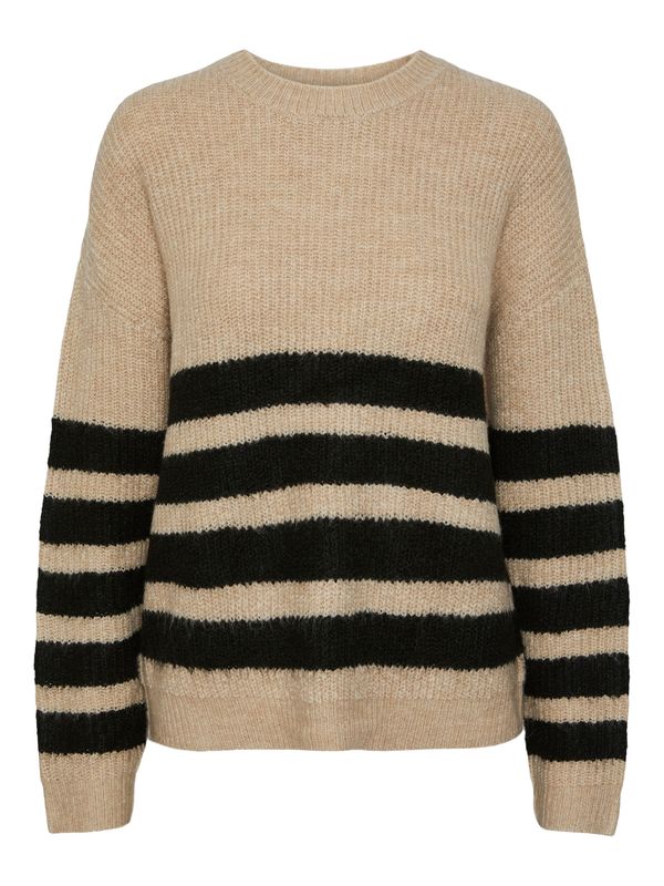 PIECES PIECES Pulover 'BROOKS'  bež / crna