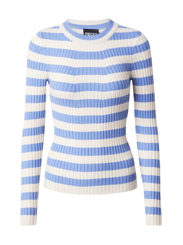 PIECES PIECES Pulover 'CRISTA'  plava / bijela