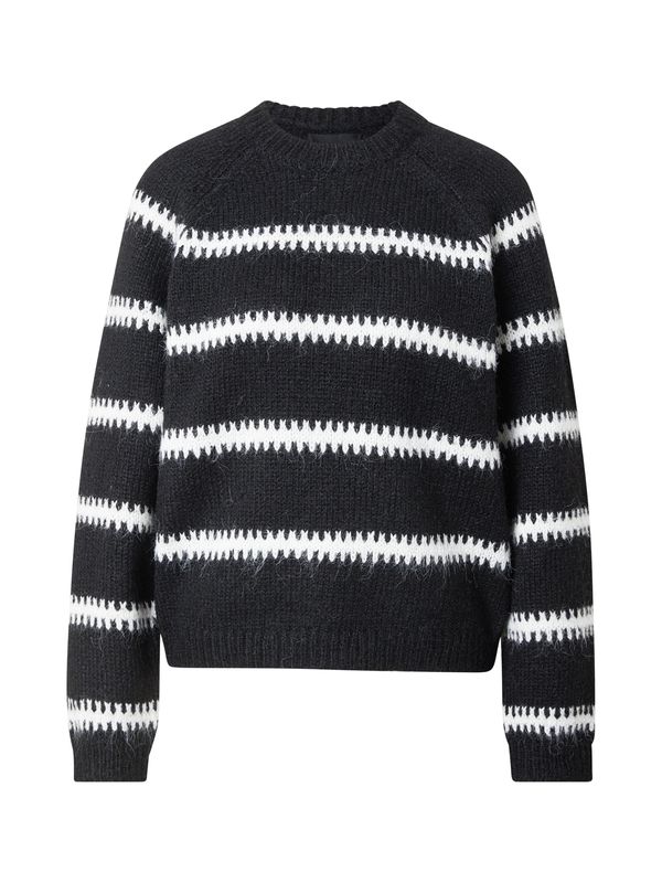 PIECES PIECES Pulover  crna / bijela