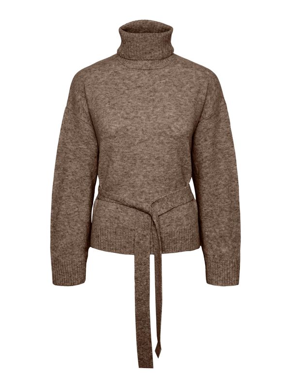 PIECES PIECES Pulover 'JASSY'  smeđa melange