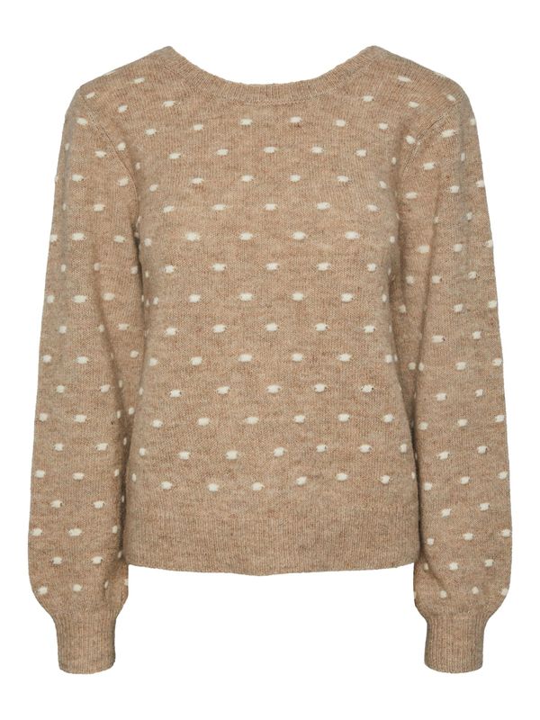 PIECES PIECES Pulover 'JESSICA'  tamno bež / bijela