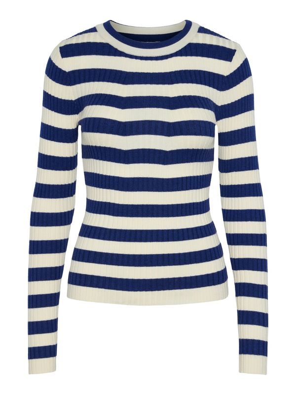 PIECES PIECES Pulover 'PCCRISTA'  tamno plava / bijela