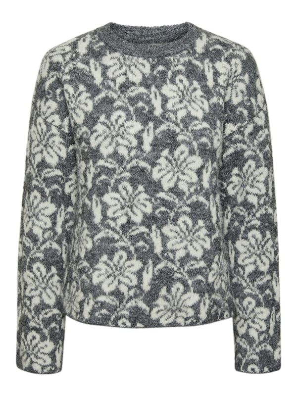 PIECES PIECES Pulover 'PCRAGAR'  siva melange / prljavo bijela