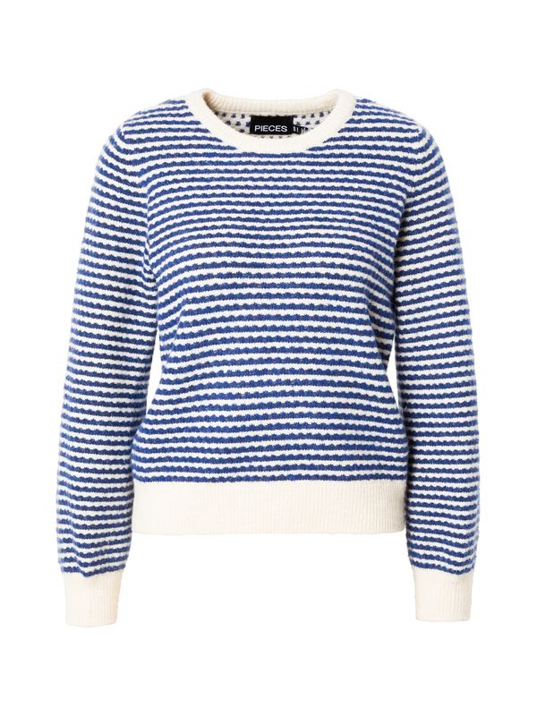 PIECES PIECES Pulover 'PCSONIA'  tamno plava / bijela