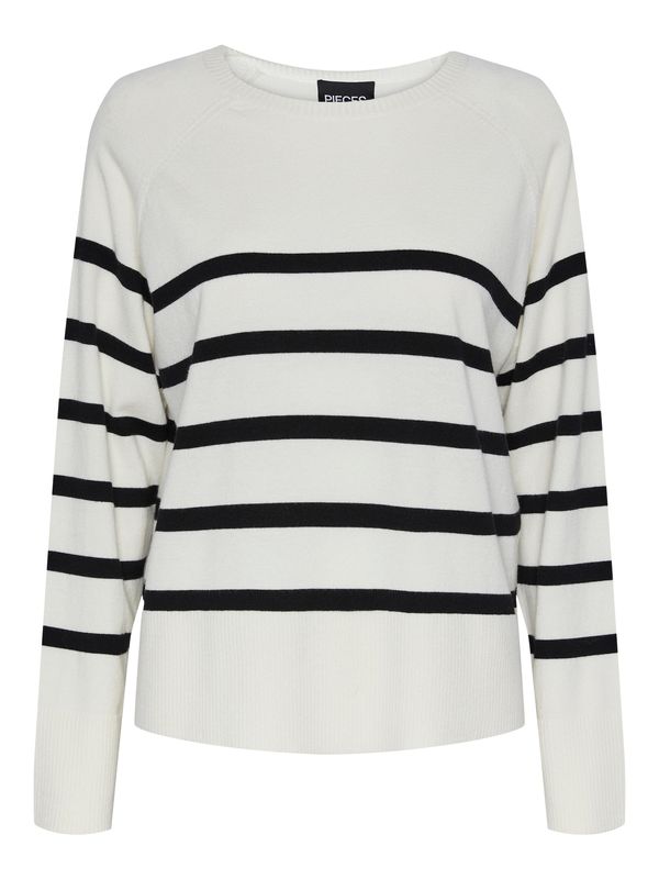 PIECES PIECES Pulover 'SIA'  crna / bijela