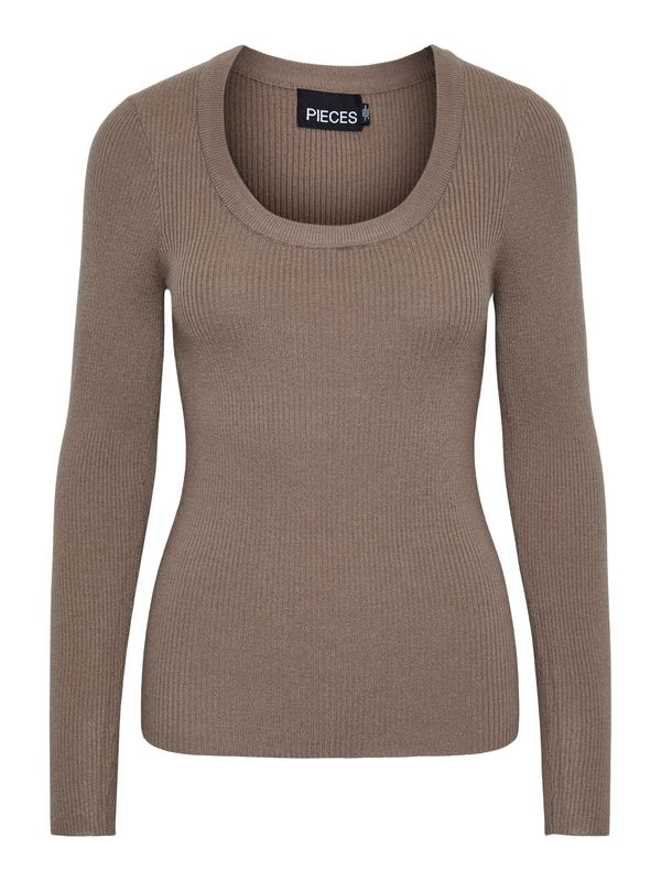 PIECES PIECES Pulover  smeđa