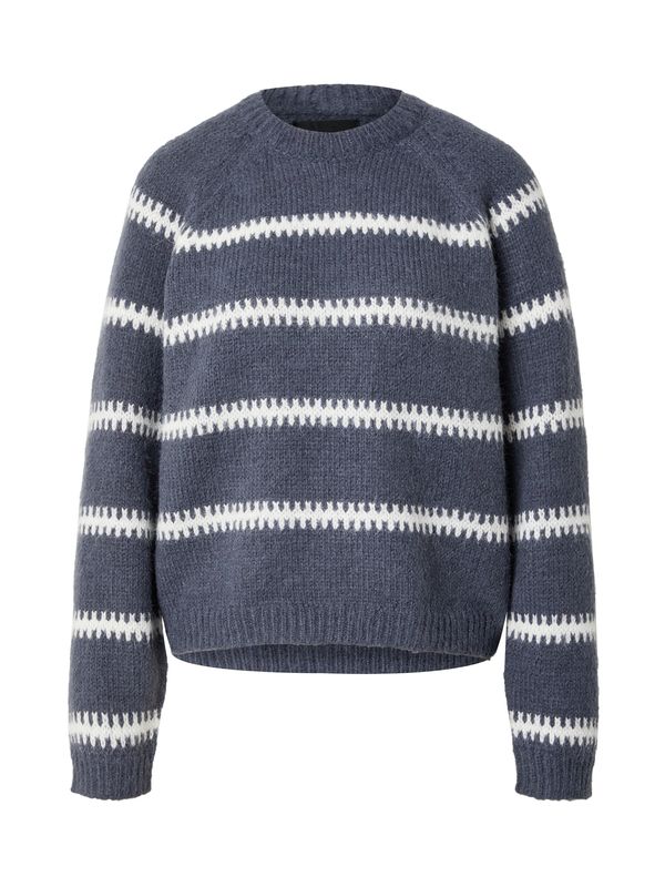 PIECES PIECES Pulover  tamno plava / bijela