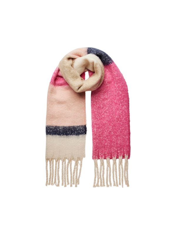 PIECES PIECES Šal 'PCBEA'  bež / pastelno roza / tamno roza / crna melange
