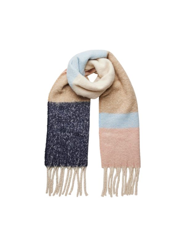 PIECES PIECES Šal 'PCBEA'  boja devine dlake (camel) / morsko plava / svijetloplava / roza