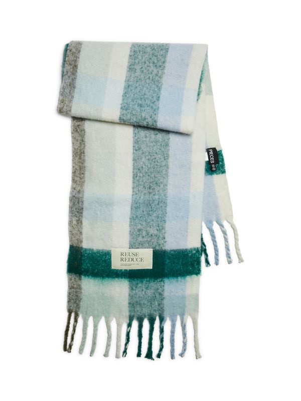 PIECES PIECES Šal 'PCNAVO'  svijetloplava / pastelno zelena / tamno zelena / prljavo bijela