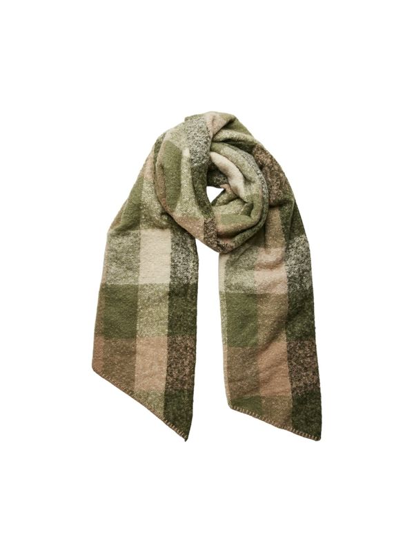 PIECES PIECES Šal 'PCPYRON'  svijetlobež / smeđa melange / zelena melange