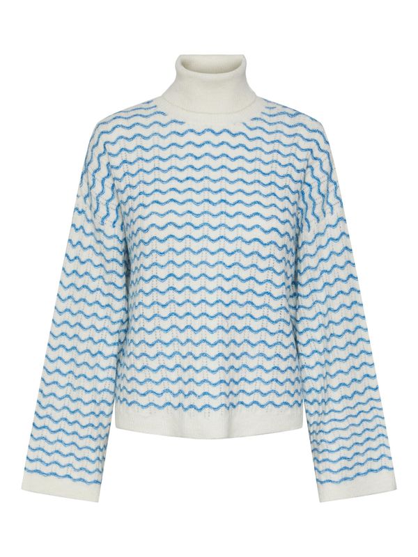 PIECES PIECES Široki pulover 'Joyce'  plava / bijela
