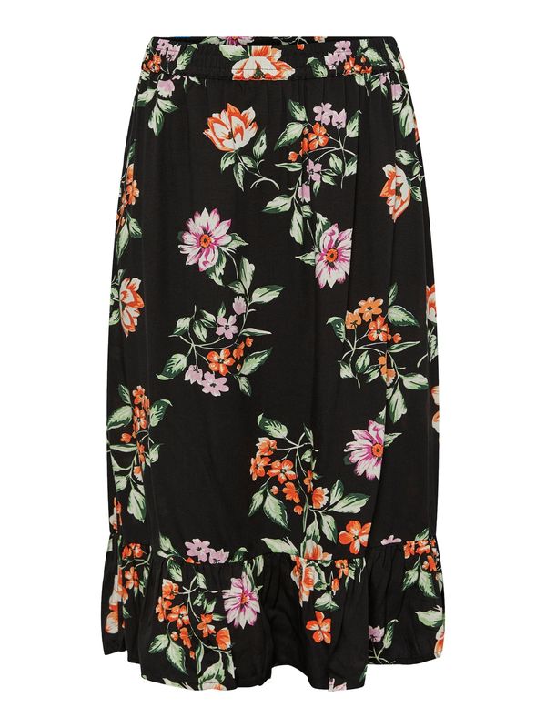 PIECES PIECES Suknja 'Adnana'  zelena / narančasta / svijetloroza / crna