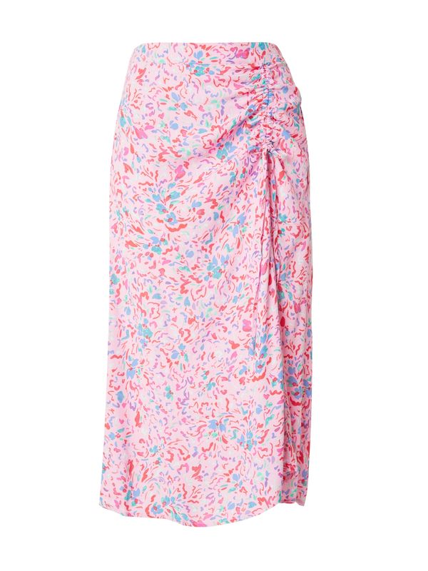 PIECES PIECES Suknja 'CARINE'  plava / ljubičasta / svijetloroza / svijetlocrvena