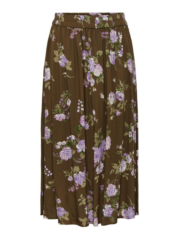 PIECES PIECES Suknja 'Nya'  smeđa / maslinasta / ljubičasta / boja vina