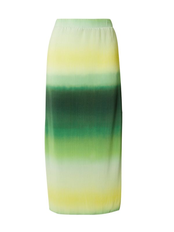 PIECES PIECES Suknja 'PCARTIMIS'  žuta / pastelno žuta / zelena / kraljevski zelena