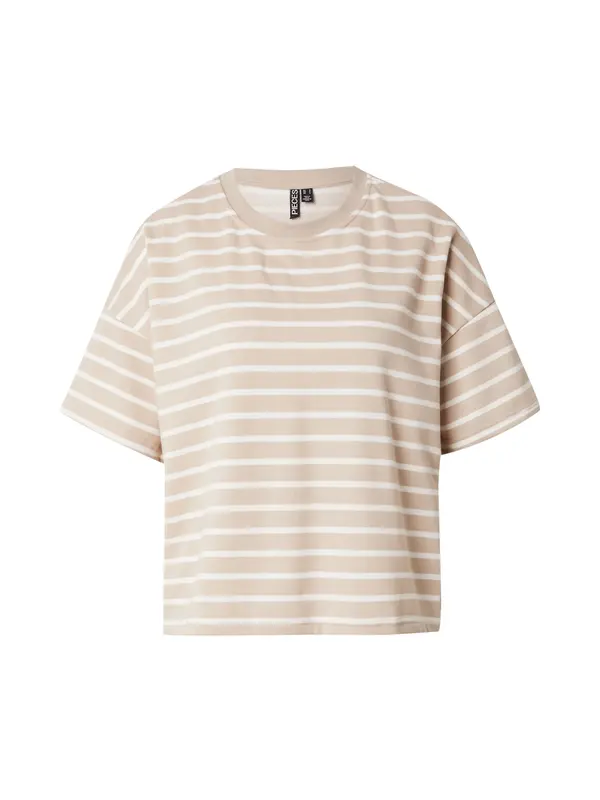PIECES PIECES Sweater majica 'PCCHILLI'  boja devine dlake (camel) / bijela