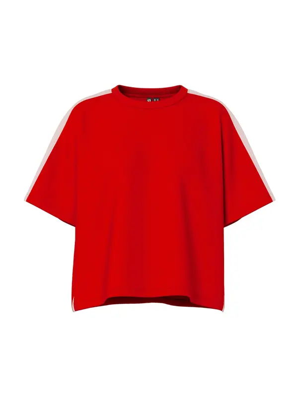 PIECES PIECES Sweater majica 'PCCHILLI'  crvena / bijela