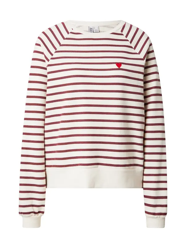 PIECES PIECES Sweater majica 'PCGRETA'  čokolada / bijela