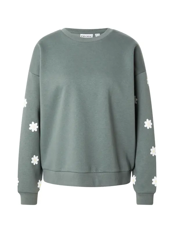 PIECES PIECES Sweater majica 'PCKALINKA'  žuta / pastelno zelena / bijela