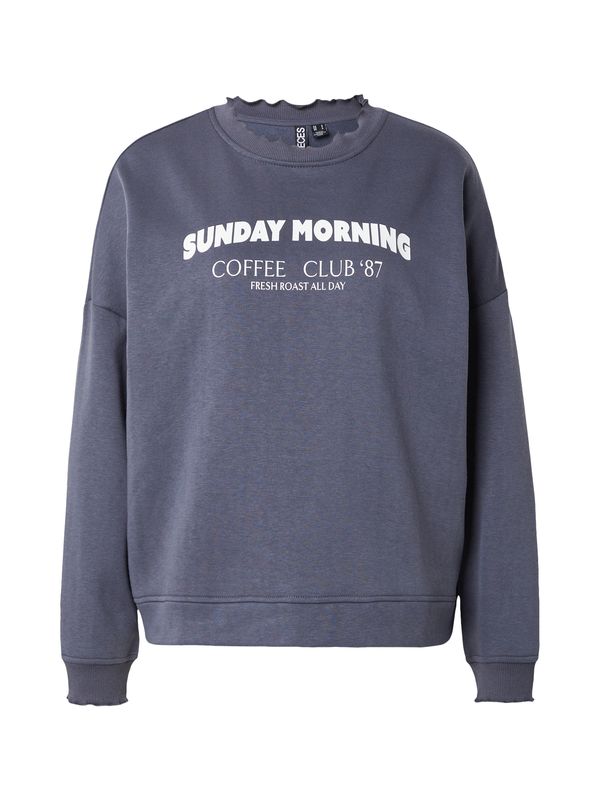 PIECES PIECES Sweater majica 'PCPAPAYA'  tamno plava / bijela