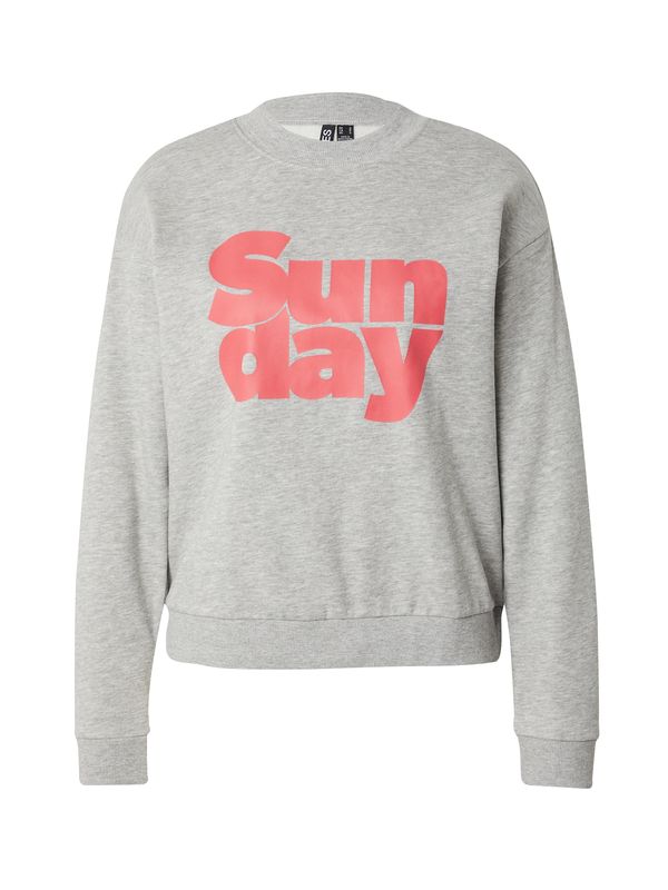 PIECES PIECES Sweater majica 'PCPYRA'  siva melange / losos