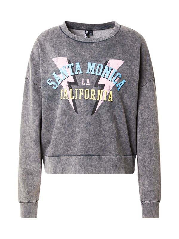 PIECES PIECES Sweater majica  svijetloplava / žuta / roza / crna melange