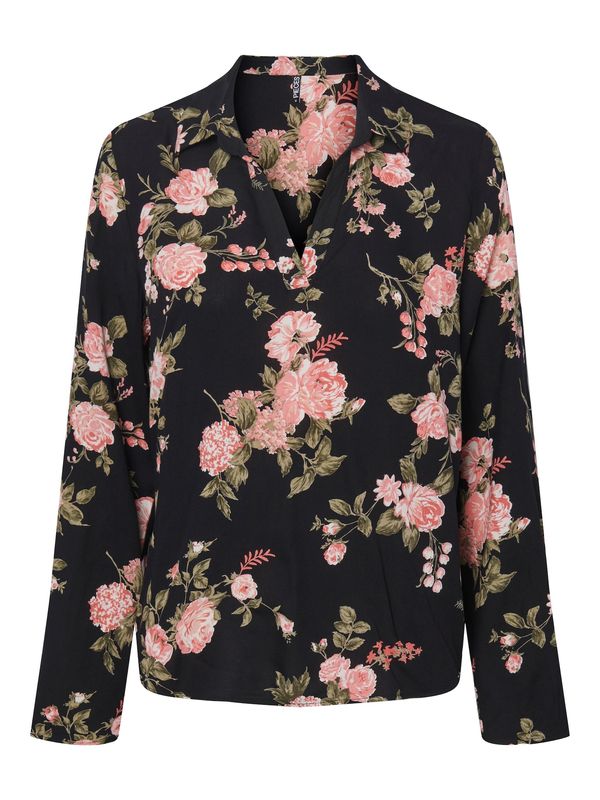 Pieces Tall Pieces Tall Bluza 'NYA'  maslinasta / prljavo roza / crna / bijela