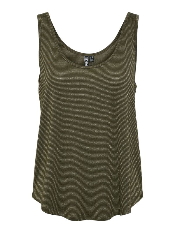 PIECES PIECES Top 'Billo'  zlatna / tamno zelena