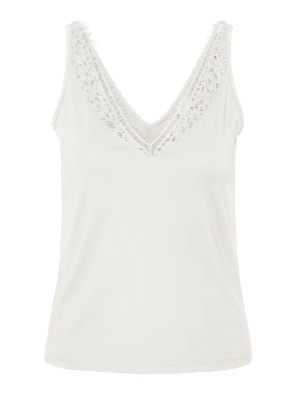PIECES PIECES Top 'LACY'  srebro / bijela