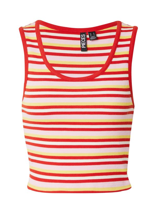 PIECES PIECES Top 'PCJAYJAY'  pastelno žuta / roza / crvena / bijela