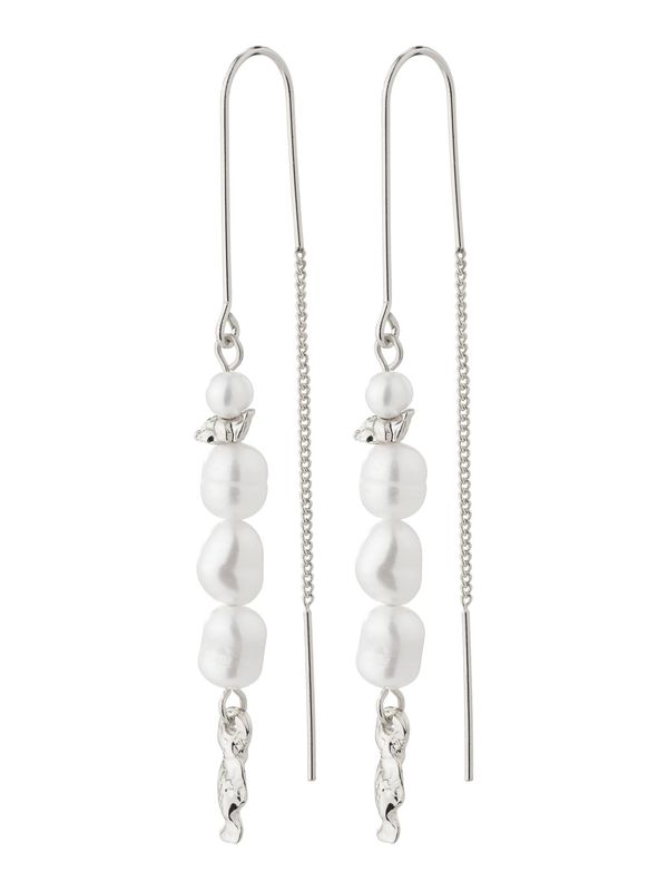 Pilgrim Pilgrim Naušnice 'BERTHE'  srebro / biserno bijela