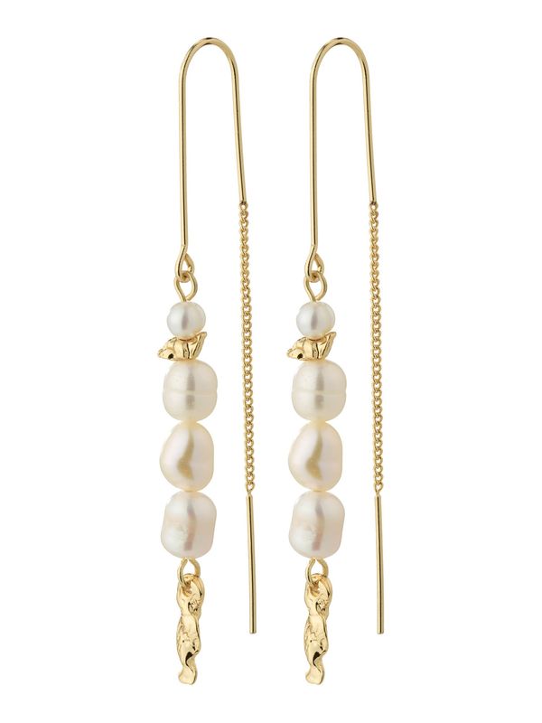 Pilgrim Pilgrim Naušnice 'BERTHE'  zlatna / biserno bijela