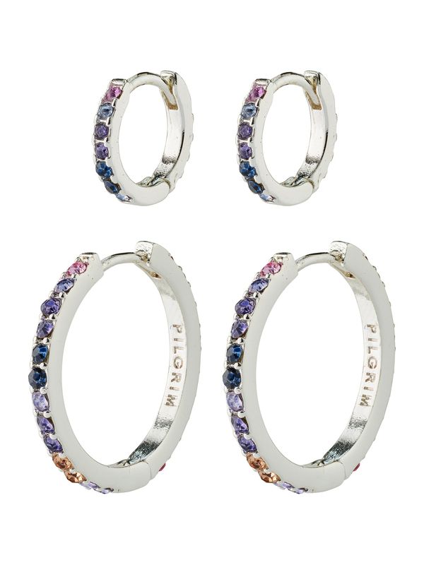 Pilgrim Pilgrim Naušnice 'Reign'  plava / svijetloplava / ljubičasta / srebro