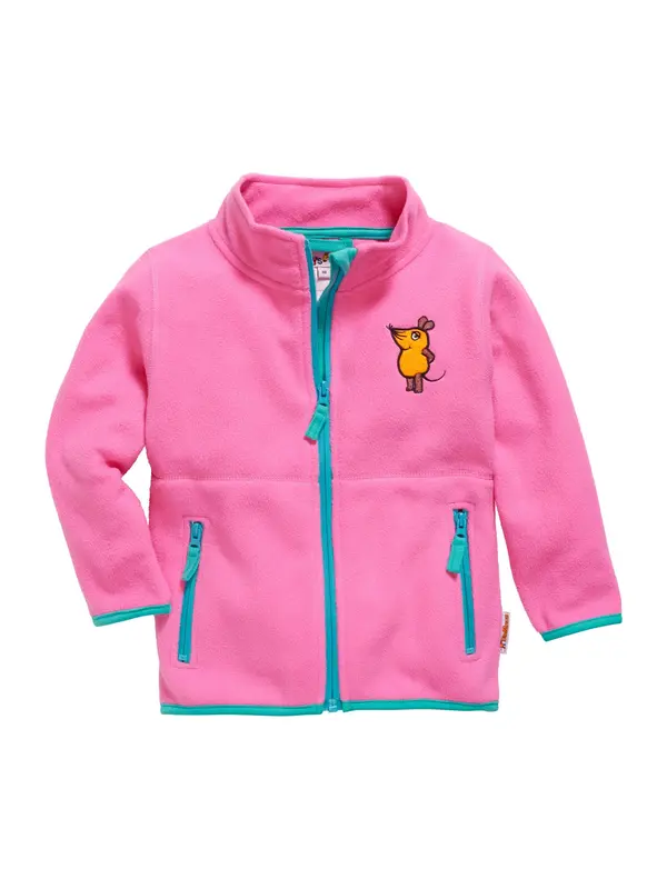PLAYSHOES PLAYSHOES Flis jakna 'DIE MAUS'  nebesko plava / smeđa / svijetlonarančasta / roza