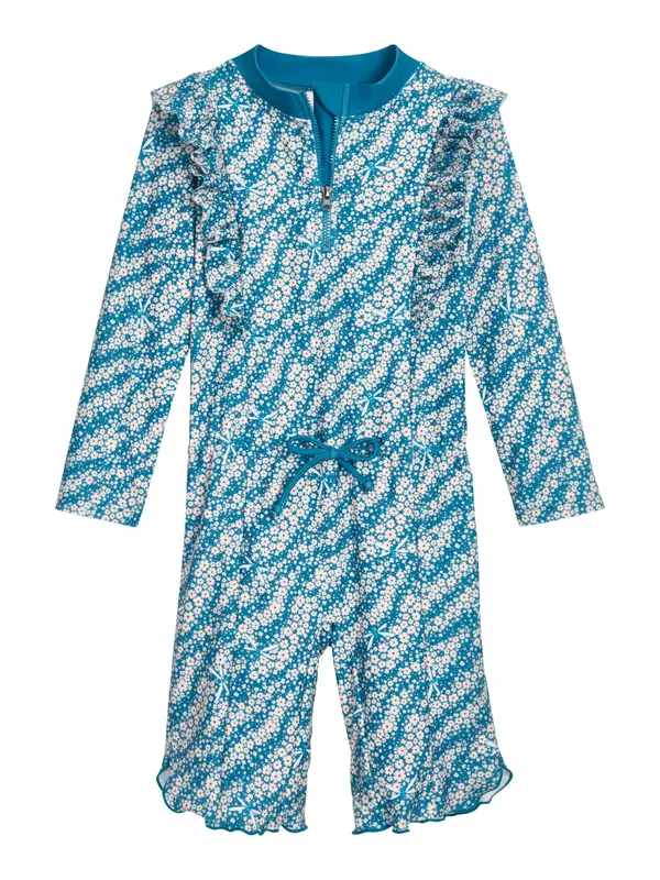 PLAYSHOES PLAYSHOES Jednodijelni kupaći kostim  petrol / tamno narančasta / bijela