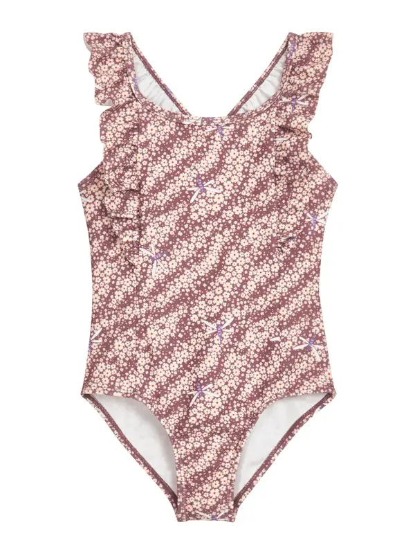 PLAYSHOES PLAYSHOES Jednodijelni kupaći kostim  zlatno žuta / ljubičasta / sivkasto ljubičasta (mauve) / bijela