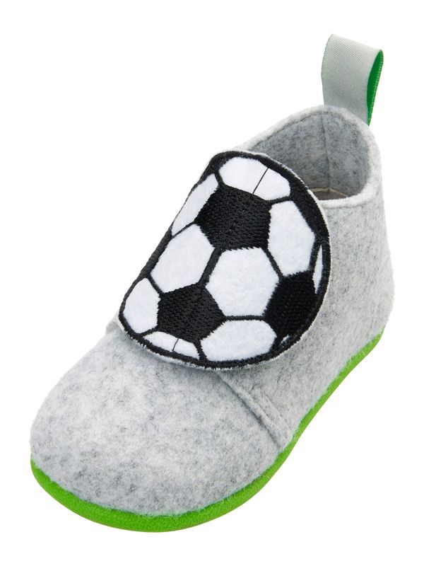 PLAYSHOES PLAYSHOES Papuče 'Fußball'  siva / crna / bijela