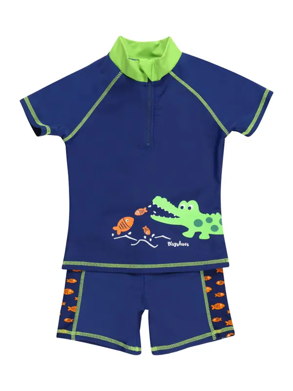 PLAYSHOES PLAYSHOES UV-zaštita 'Krokodil'  plava / neonsko zelena / narančasta / bijela