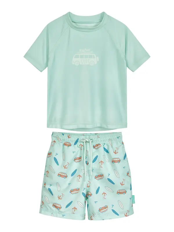 PLAYSHOES PLAYSHOES UV-zaštita 'Surf-Bus'  ecru/prljavo bijela / cijan plava / menta / hrđavo crvena