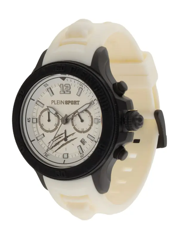 Plein Sport Plein Sport Analogni sat 'Warrior Tech'  crna / bijela