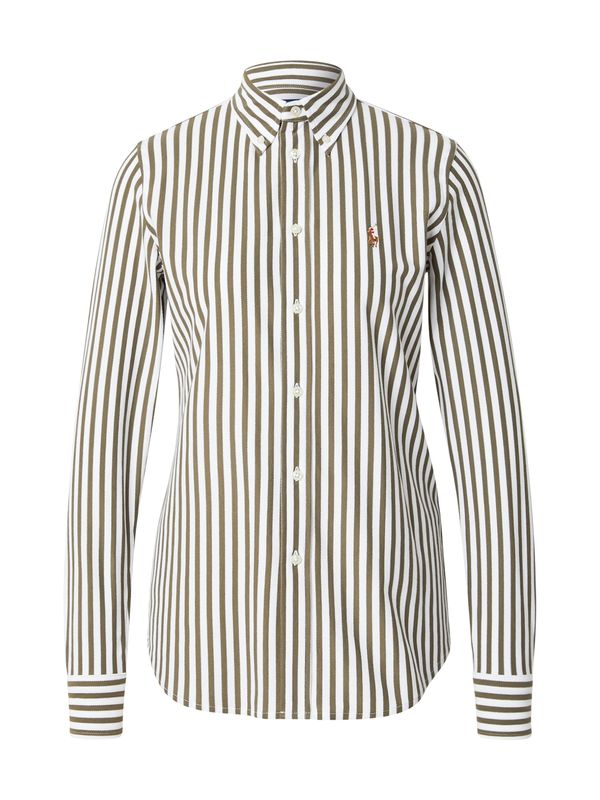 Polo Ralph Lauren Polo Ralph Lauren Bluza  maslinasta / bijela