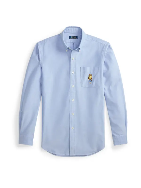 Polo Ralph Lauren Polo Ralph Lauren Košulja 'CLASSIC'  svijetloplava / smeđa / brokat / žuta