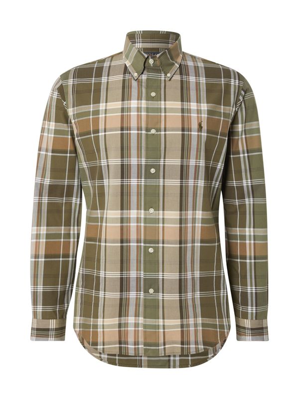 Polo Ralph Lauren Polo Ralph Lauren Košulja 'CUBDPPCS'  hrđavo smeđa / kaki / maslinasta / bijela