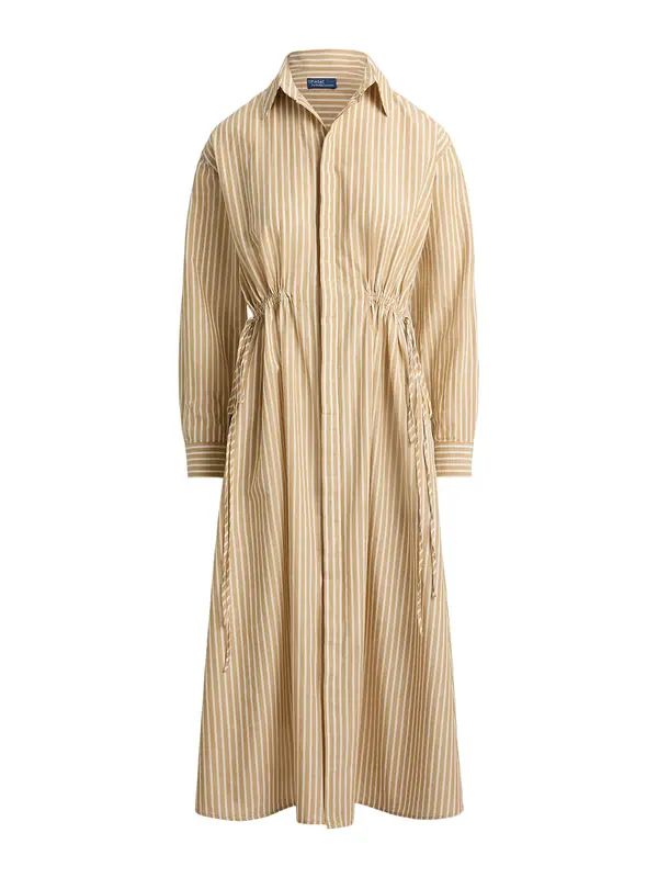 Polo Ralph Lauren Polo Ralph Lauren Košulja haljina  boja devine dlake (camel) / bijela