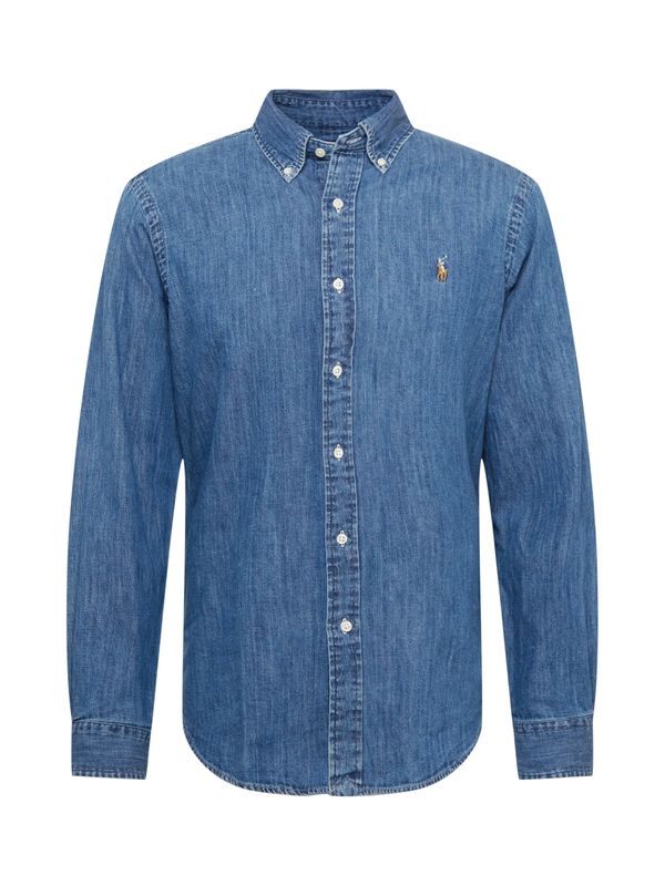 Ralph Lauren Polo Ralph Lauren Košulja  plavi traper / svijetlosmeđa / bijela